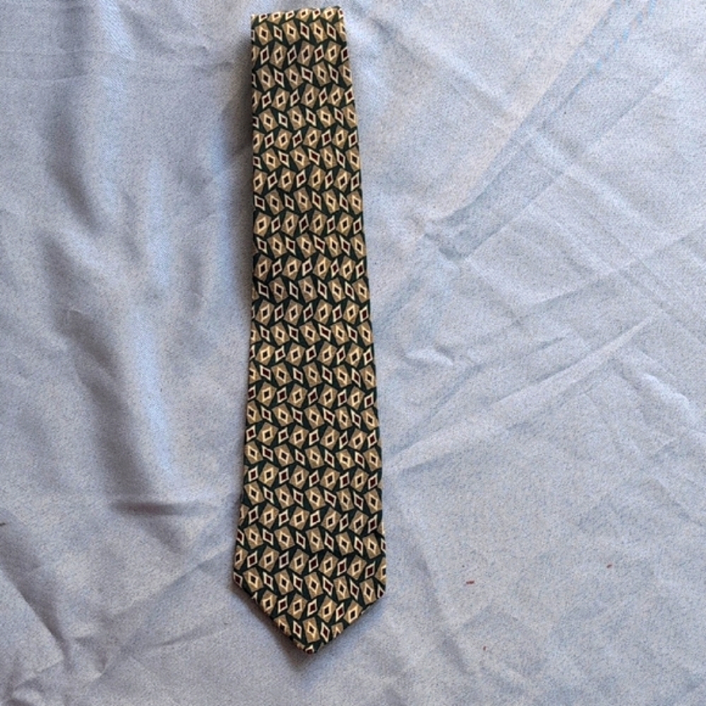 Chaps Ralph Lauren Blue and Maroon Geometric Silk Men's Neck Tie